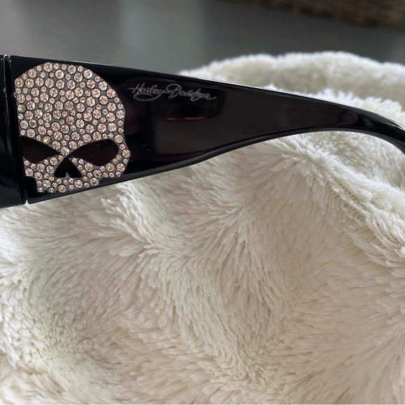 Harley Davidson Bling Skull Black Sunglasses - Picture 4 of 6